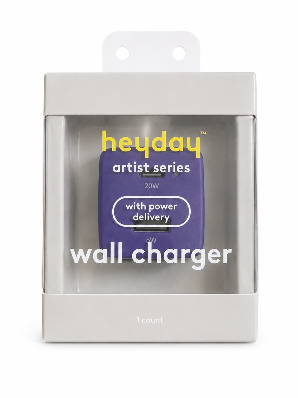 Heyday Artist Series 20W USB C Wall Charger with Power Delivery Purple New